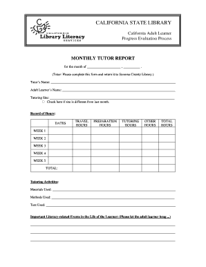 California Adult Learner Progress Evaluation Form