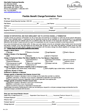 Flexible Benefit Change Termination Form