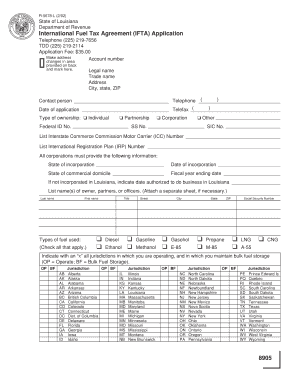Louisiana IFTA Application Form