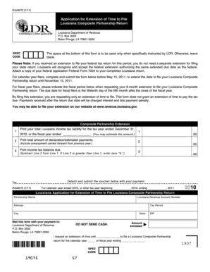 Louisiana Composite Partnership Return Extension Form