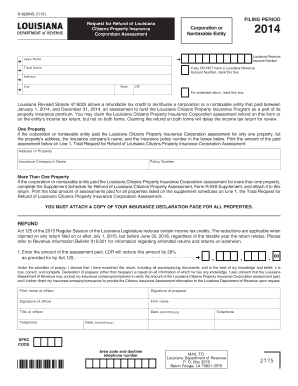 Louisiana Citizens Property Insurance Assessment Refund Form