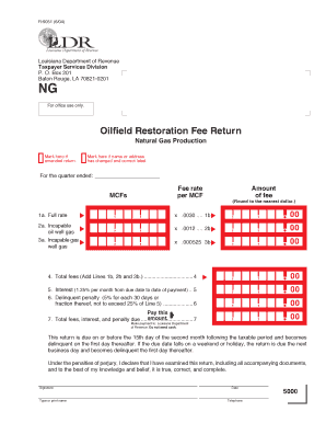 Louisiana Oilfield Restoration Fee Return