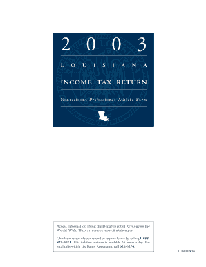Louisiana Nonresident Professional Athlete Income Tax Return