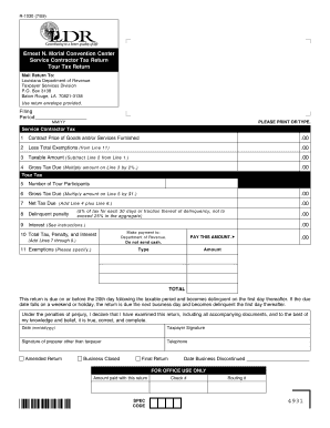 Louisiana Service Contractor and Tour Tax Return