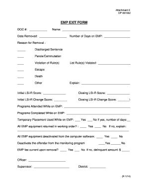 Employee Exit Form