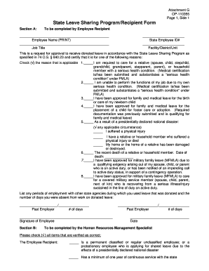 State Leave Sharing Program Recipient Form