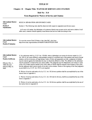 Louisiana Waiver of Service and Citation Form