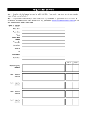 Service Request Form