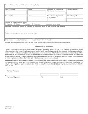 Connecticut Exempt Purchases Certificate