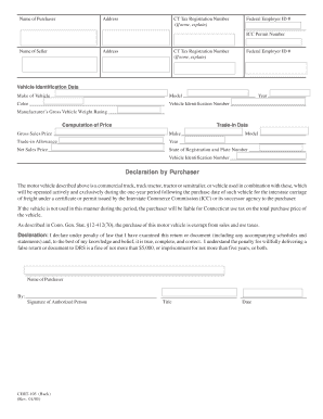 Connecticut Commercial Motor Vehicle Tax Exemption Certificate