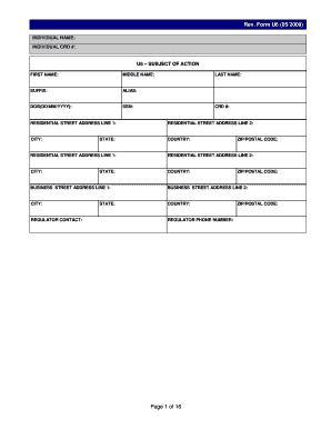 Form U6 Disclosure Reporting