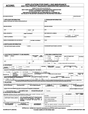 New York Dwelling Insurance Application