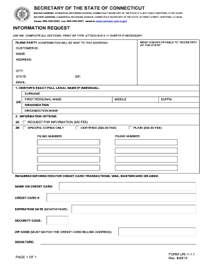 Connecticut Information Request Form