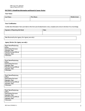 Confidential Financial Disclosure Form for EPA Special Government Employees