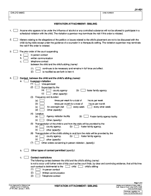 California Child Sibling Visitation Attachment