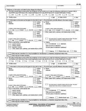 Juvenile Dependency Petition Form JV-101