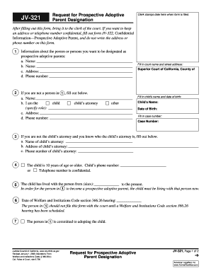 Request for Prospective Adoptive Parent Designation