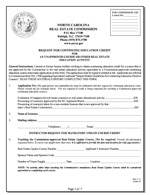 ?Request for Continuing Education Credit? Form (REC 7.13)