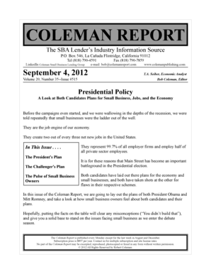 Coleman Report Subscription Form