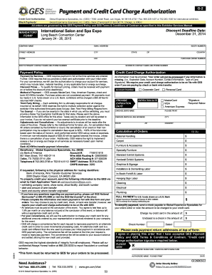 GES Payment and Credit Card Charge Authorization Form