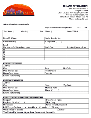 Tenant Application Form