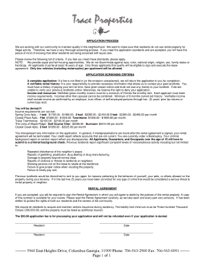 Georgia Apartment Application Form