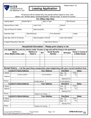 Leasing Application Form