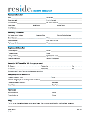 Residential Rental Application