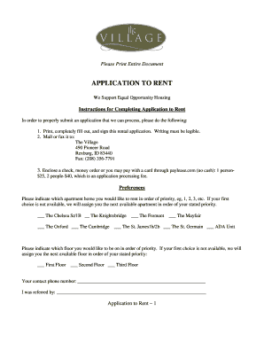 Application to Rent