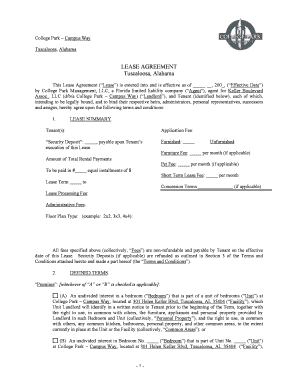 Alabama Lease Agreement