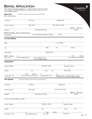 Rental Application Form