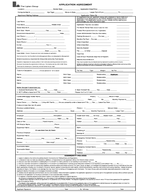 Apartment Rental Application Agreement