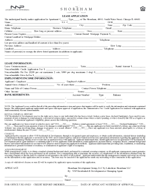 Chicago Apartment Lease Application