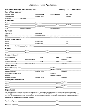 Apartment Rental Application