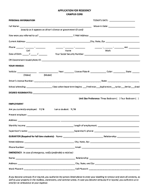 Campus Core Residency Application