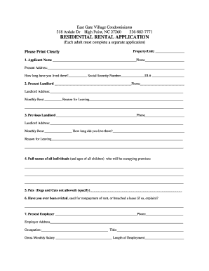 Residential Rental Application