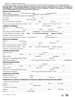 Rental Application Form
