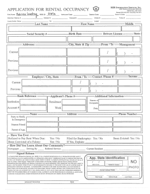 Rental Occupancy Application