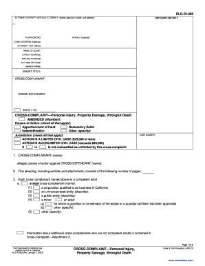 California Cross-Complaint Form