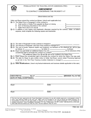 Texas Real Estate Contract Amendment