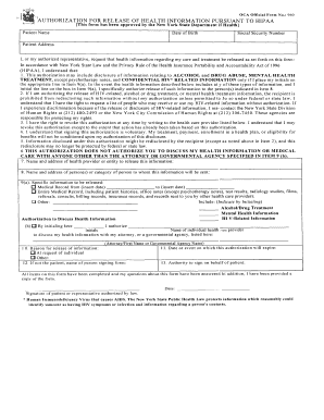 authorization for release of health information pursuant to hipaa oca official form 960