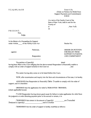 New York Support Payment Relief Order