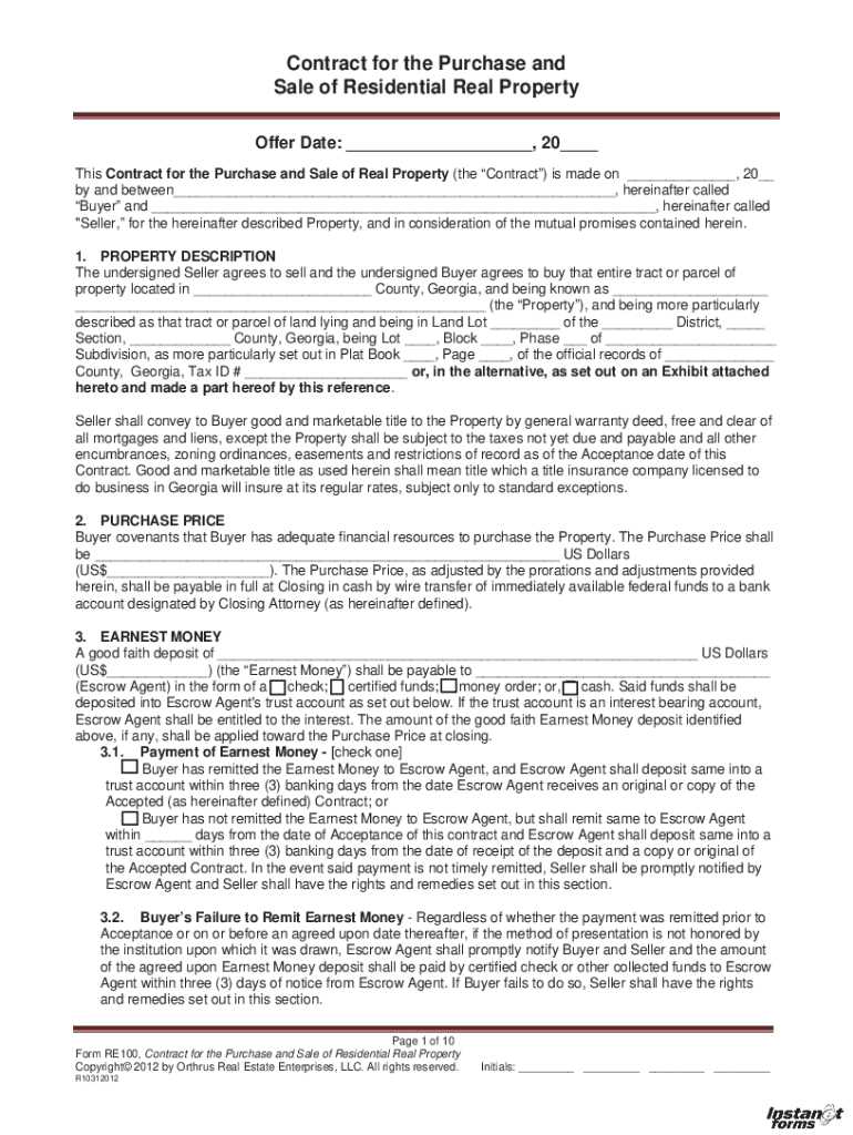 Idaho real estate purchase contract Fill out & sign online DocHub