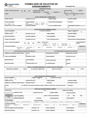 Formulario de Solicitud de Arrendamiento