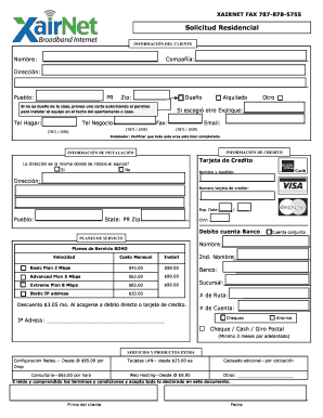 Solicitud Residencial