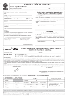 DEMANDE DE CRÉATION DE LICENCE