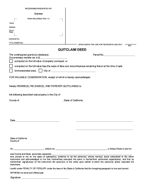 California Quitclaim Deed