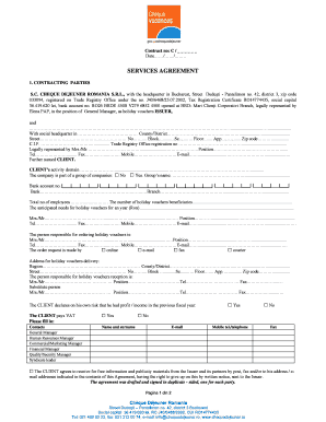 Romanian Holiday Vouchers Services Agreement