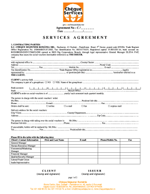 Service Agreement for Social Vouchers