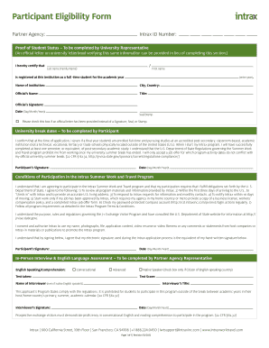 Intrax Summer Work and Travel Program Eligibility Form